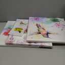 Canvbay 3Pcs Bird Canvas Wall Art Animal Picture Artwork Hummingbirds and Red Purple Flower Canvas Print Abstract Painting Vintage Wall Decor for Bedroom Office Farmhouse 12x12inchx3pcs (Small)