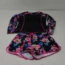 Daci Women's Long Sleeves Rash Guard - 2 Piece Swimsuits with Built in Bra Swim Shirt and Shorts with Pockets Small