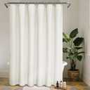 Barossa Design Waffle Weave Fabric Shower Curtain Heavyweight 230 GSM, Hotel Luxury, Water Repellent, Washable, Cream Diamond Pattern Pique for Decorative Bathroom Curtains (71"W x 72"L (Pack of 1))