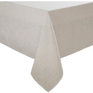 Laura Ashley Harper Luxuriously Smooth Fabric Tablecloth for Formal or Casual Dining, Holiday, Banquet, Wedding or Party, 60" x 144", Ivory