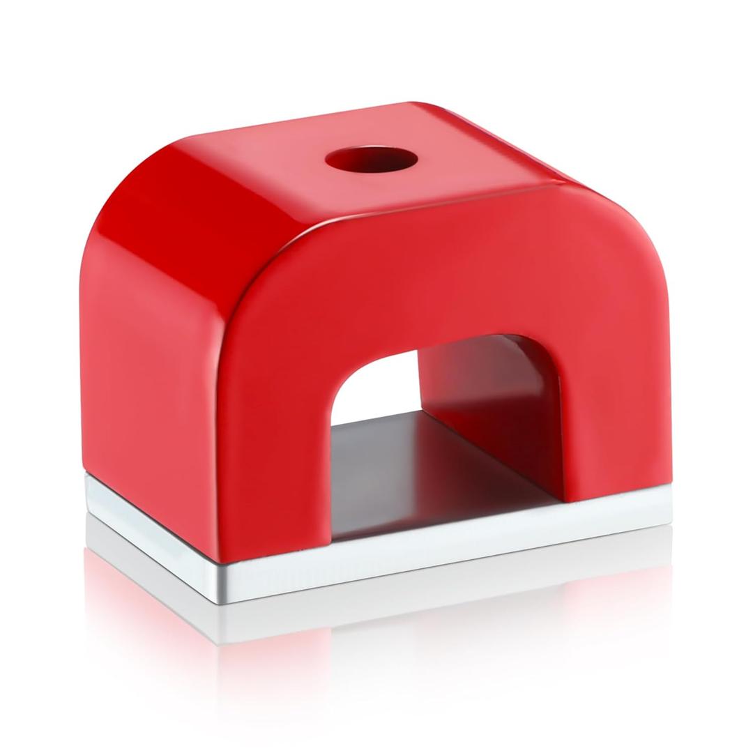Horseshoe Alnico U Shaped Magnet, 13 lb Pull, Red, Rectangular, Utility Magnet (1 Pcs)