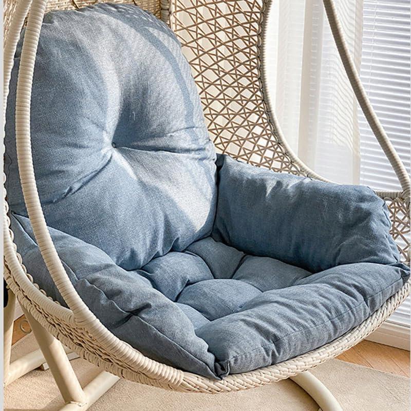 Swing Egg Chair Cushion Thickened Hanging Basket Seat Cushion Washable Hammock Chair Cushions Outdoor Patio Hanging Chairs Cushions Replacement (Only Cushion) (Blue), 41*41*4.7 inches