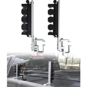 Aluminum Fishing Rod Holder for Truck Bed Holds 4 Fishing Rods, Truck Bed Fishing Rod Holder for Pickup, Gift for Truck Owners, Fishing, Outdoors, Dad, Family