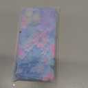 Jusy Compatible with iPhone 11 Pro Max, Colorful Retro Oil Painting Printed Flower Laser Glossy Pattern Cute Curly Wave Phone Case Soft TPU Cover for Girly Women - Blue Pink 
