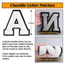 2 x FANCIBAND 4.5 Inch Chenille Varsity Letter Patches White Iron On Letters Letterman Jacket Patches for Clothing Jacket Hoodie Varsity Bag Q