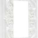 Single Rocker/Decora Outlet Covers Light Switch Covers Decorative White 3D Floral Embossed 1 Gang Gfci Wall Plate Covers Plug Switchplate Faceplate for Bedroom Home Decor