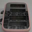 Toaster 4 Slice Retro Stainless Steel with Extra Wide Slots Bagel, Defrost, Reheat Function, Dual Independent Control Panel, Removable Crumb Tray, 6 Browning Levels, Pink