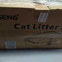 Stainless Steel Cat Litter Box, Extra Large XL Odor Free Metal Litter Box with High Sides Lid, Open Top Litter Pan Include Scoop Easy Cleaning Kitty Cat Box Anti-Urine Leakage, Non-Sticky