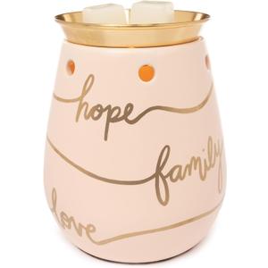 Scentsationals Wax Melt Warmer, Wax Warmer for Scented Wax Melts - Hope, Love, Family - Candle Wax Melter for Fragrance Cubes and Tarts