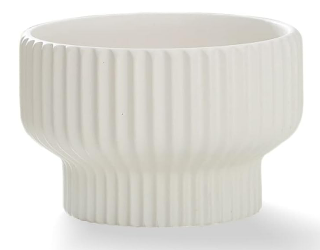 Puoyik 1 Piece Set of Flower Pots 8/6 inches, Ceramic Flower Pots with Drainage Holes, Indoor and Outdoor Plant Flower Planter (7.8/5.9 White)