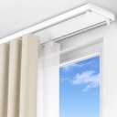 Double Curtain Track Ceiling Mount 12ft, Heavy Duty Tracks, White
