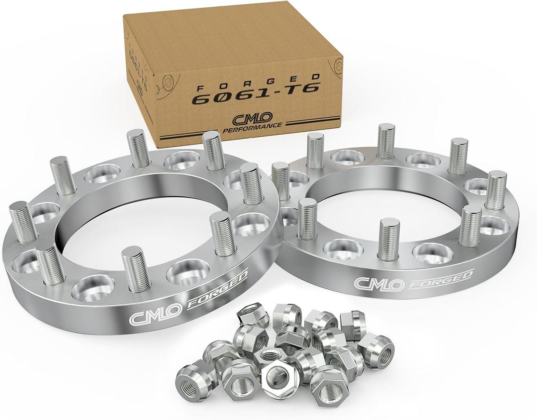 2 x Customadeonly 8x6.5 (8x165.1) Wheel Spacers 1 Inch 2pcs Forged Aluminum Spacers with 126mm Bore, M14x1.5 Studs Fits Chevy GMC 8 Lug Trucks 25mm Wide Stud Trimming May Be Required