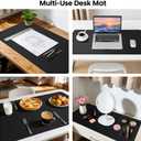 Leather Desk Pad Protector, Office Desk Mat, Large Mouse Pad, Non-Slip PU Leather Desk Blotter, Waterproof Computer Desk Writing Pad for Office and Home (Black, 47.2" x 23.6")