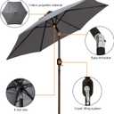 Blissun 7.5 ft Patio Umbrella, Yard Umbrella, Outdoor Market Umbrella with Push Button Tilt Crank, Dark Grey