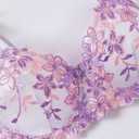 Aranmei Sexy Lingerie for Women Underwire Strappy Embroidered Lingerie Set Push Up Bra and Panty Set S-XXL (Purple, L)