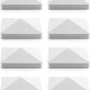 QWORK 8 Pack 4" Vinyl Post Cap, Vinyl Pyramid Fence Post Cap for 4" x 4" Vinyl Fence Post, White