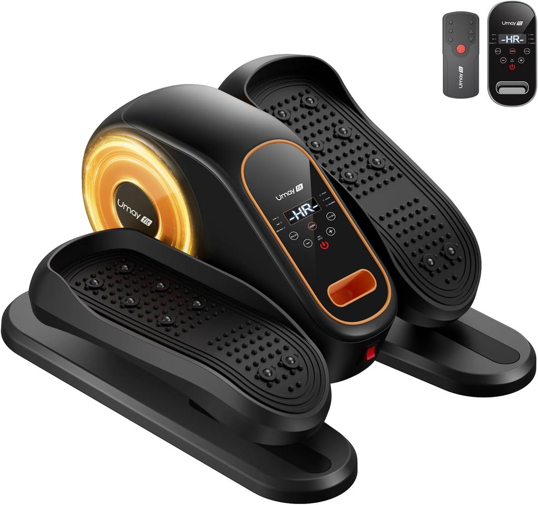 Under Desk Elliptical Machine, Electric Leg Exerciser for Seniors, Quiet & Portable Electric Seated Eclipse Exercise Training Machine with Remote, 12 Speeds & Mute Function, Manual & Auto Mode