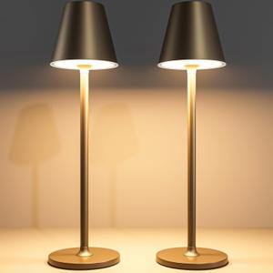 2 Pack LED CordlessTable Lamp,4000mAh Rechargeable Battery Desk lamp,3 Level Brightness Portable Night Light, Minimalist Design, for Couple Dinner/Coffee Table/Restaurant/Bedroom(2Pack Khaki) 2 Pack LED CordlessTable Lamp,4000mAh Rechargeable Battery Desk lamp,3 Level Brightness Portable Night Light, Minimalist Design, for Couple Dinner/Coffee Table/Restaurant/Bedroom(2Pack Khaki)