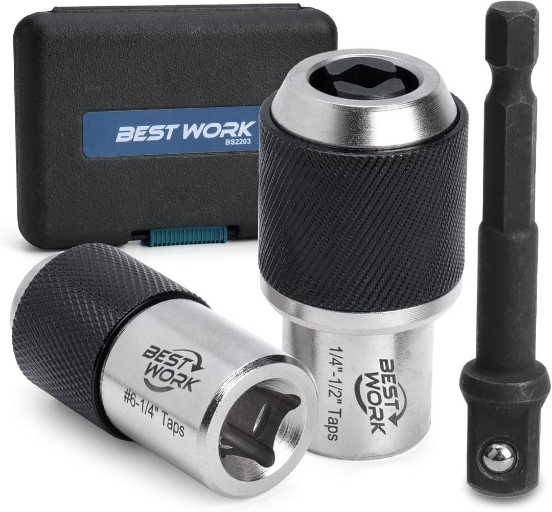 3pcs Adjustable Tap Socket Set, 3/8" Drive Tap Handle Tool, Tap Holder for Reamers, Screw Extractors