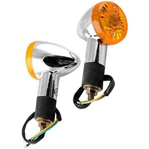 RainMan S 2 Pack Motorcycle Front Rear turn Signal Blinker Indicator Light Replacement for Honda Yamaha Kawasaki Suzuki Amber Chrome, Does not apply
