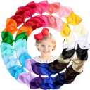20PCS 4.5inch Layered Grosgrain Ribbon Hair Accessories, Oaoleer Alligator Clips and Barrettes for Baby, Toddler, and Teen Girls (Style-D)