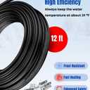 Pawfly 12 FT Heat Tape for Water Pipes, 8 W/ft 120 V Pipe Heating Tape, Self-Regulating Heat Trace for Pipe Freeze Protection, Heating Cable for Pipes Roofs, Keep Water Flowing at -40 F