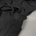 YEOREO Long Sleeve Crop Tops for Women Square Neck Workout Yoga Cropped T Shirt Top Padded Halter Neck with Detachable (X-Small, Black)