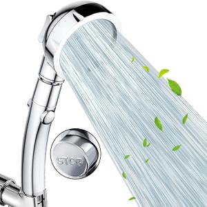 Nosame Shower,High Pressure Handheld Shower Head with ON/Off Pause Switch 3-Settings Water Saving Showerhead, Chrome Finish Bathroom 1.6 GPM Shower Accessorie (Silver(shower head))