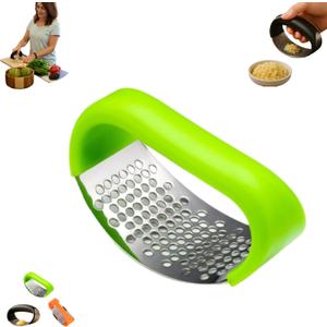 Stainless Steel Garlic Press Easy to Clean, Stainless Steel Garlic Press Rocker, Garlic Crusher Stainles Steels, Garlic Rocker, Garlics Rockers Press, 3-in-1 Garlics Crusher, For Kitchen Gadget (1)