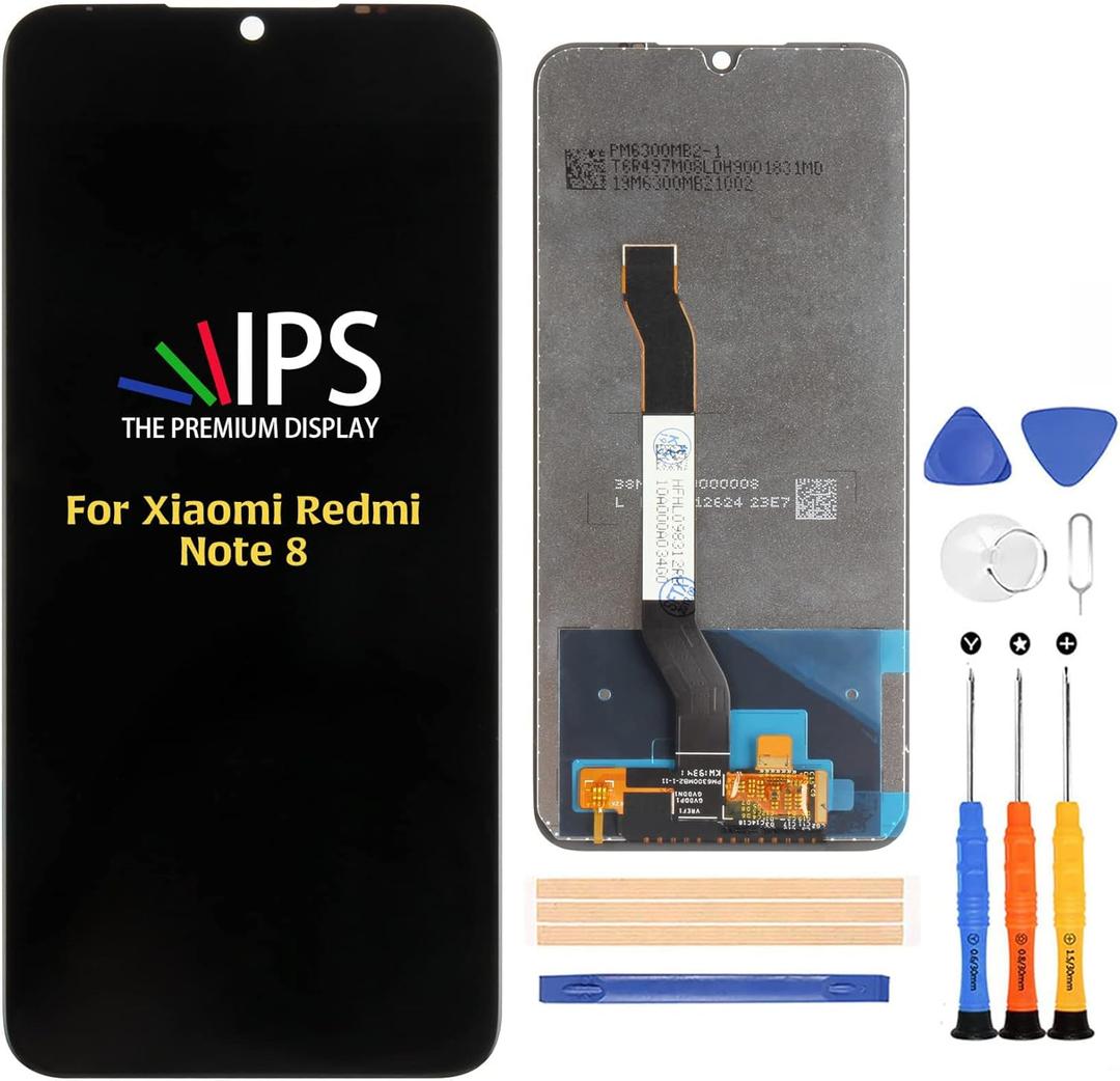 for Xiaomi Redmi Note 8 6.3 inch Screen Replacement (Not for Redmi Note 8 Pro) M1908C3JG M1908C3JE M1908C3JH LCD Display& Touch Screen Digitizer with Repair Tool Kits