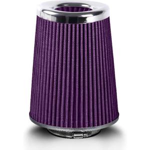 4-Inch Cold Air Intake Filter - Washable, High Performance, 3" or 3-1/2" or 4" Clamp-On Replacement Air Filter Purple (8" Tall)