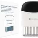 KITCHENDAO Detachable Meat Tenderizer Needle Tool with Safety Lock, Detachable for Easy Cleaning, Dishwasher Safe, 48 Upgraded Stainless Steel Needles, for Tendering Steak Pork Belly Skin Chicken (Black/White)