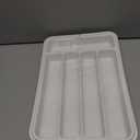 Aujen Silverware Organizer - Expandable Kitchen Drawer Organizer, Adjustable Utensil Organizer, Cutlery Tray for Forks, Knives, Multipurpose Kitchen Organizers and Storage Solution, White, Medium