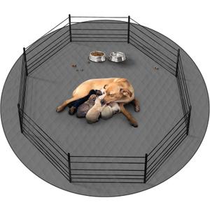 CoolShields Washable Round Puppy Dog Pee Pad, 65" Extra Large, Waterproof Whelping Training Mat for Playpen Crate, Floor, Bed,Sofa and Trunk [Premium Fabrics That can be Used by Humans] (1Pc 65x65 Inch)