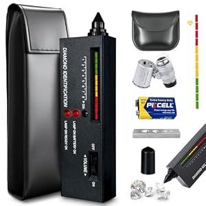 Diamond Tester Pen - Jewelry Diamond Tester with 60X Mini LED Magnifying Diamond Selector for Novice and Expert