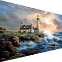 koemhxb Large Paint by Number for Adults(24x16 inch),Lighthouse Paint by Numbers Kits for Adults Beginner,Lighthouse Painting by Numbers for Home Wall Decor