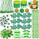 Max Fun 188Pcs St Patricks Day Accessories Party Favors Set, Saint Patricks Day Decorations Irish Decor for Kids, Green Beads Shamrock for Parades Party Supplies