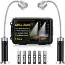 Jasee Barbecue Grill Light, BBQ Accessories for Outdoor with Magnetic Base, Mens Stocking Stuffers Grilling Gifts, 360 Degree Flexible Neck, Water Heat Resistant, Batteries Included - 2 Pack