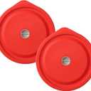 Replacement Lids for Pyrex 7201-PC 4 Cup, Silicone Round Storage Cover Lid for Anchor Hocking Glass Bowl 2 Pack with Date Mark Red