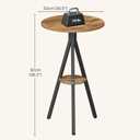 YATINEY Bar Table Set of 2, 2-Tier Round Pub Table, Counter Height Cocktail Table for Small Spaces, Dining Room, Cafe, Pub, Rustic Brown and Black BT12L2BR