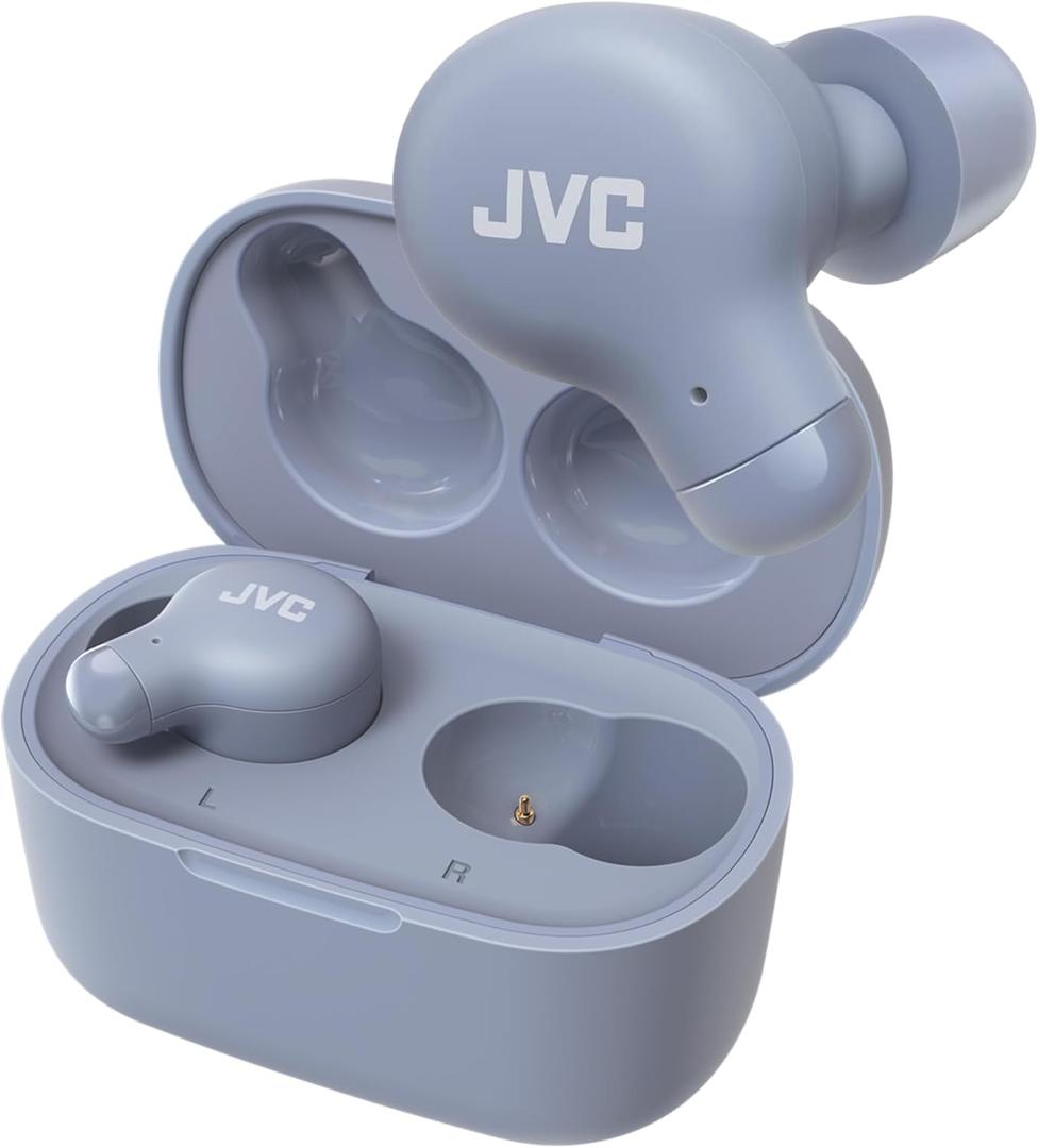 JVC Marshmallow True Wireless Bluetooth 5.3 Earbuds  28H Battery, Memory Foam Earpieces for All-Day Comfort, IPX4 Water Resistant, Mic, Compact Case, for iPhone & Android