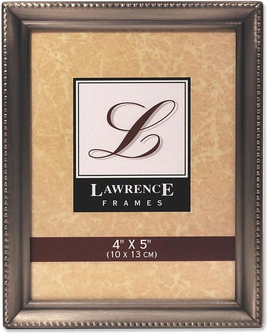 Lawrence Frames Bead Border Design, 4x5, Pewter