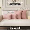 a moment Pillow Covers 18x18 Inch Pink Textured Decorative Throw Pillow Covers Modern Farmhouse Pillowcase Solid Cushion Cover Pack of 2 for Home Decor Sofa Bedroom