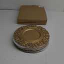 Foraineam Gold Charger Plates Set of 12, 13" Round Plastic Dinner Chargers, Decorative Hollowed Out Flowers Serving Plates for Table Setting, Catering, Wedding, Party, Event