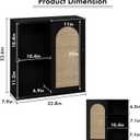 RUSTOWN Boho Rattan Bathroom Wall Cabinet with Sliding Door, Black