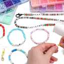 UXIMAIR 5000 Clay Beads for Bracelet Making Kits, 24 Colors Flat Clay Heishi Beads Jewelry Accessory, Strings for Jewelry Making Kit Bracelets Necklace