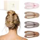 Large Flat Hair Clips for Thick Medium Thin Hair for Women, Strong Hold Non Slip Hair Barrettes for Yoga Driving, French Duckbill Hair Clips, 4Pcs Morandi Colors