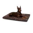 Washable Dog Bed Mat Crate Pad Soft Fluffy Pet Kennel Beds Dog Sleeping Mattress for Large Jumbo Medium Small Dogs, 48 x 30 Inch, Brown