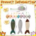 Leitee 12 Pack Cat Toys Bulk Plush Cat Mice Fish Toys Set Mouse Dog Toy for Indoor Kittens Puppies to Eliminate Boredom, Multicolored, Not Filled Catnip(Plush Fish)