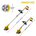 24V Electric Weed Wacker Cordless Grass Trimmer with 2x2000mAh Batteries & Fast Charger, 3 in 1 Stringless Lightweight Brush Cutter/Edger/Mower with 3 Types Blade & Wheels for Garden and Yard Lawn (Yellow)